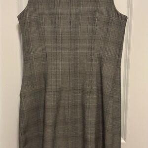 Banana Republic Black and White Checkered Midi Dress